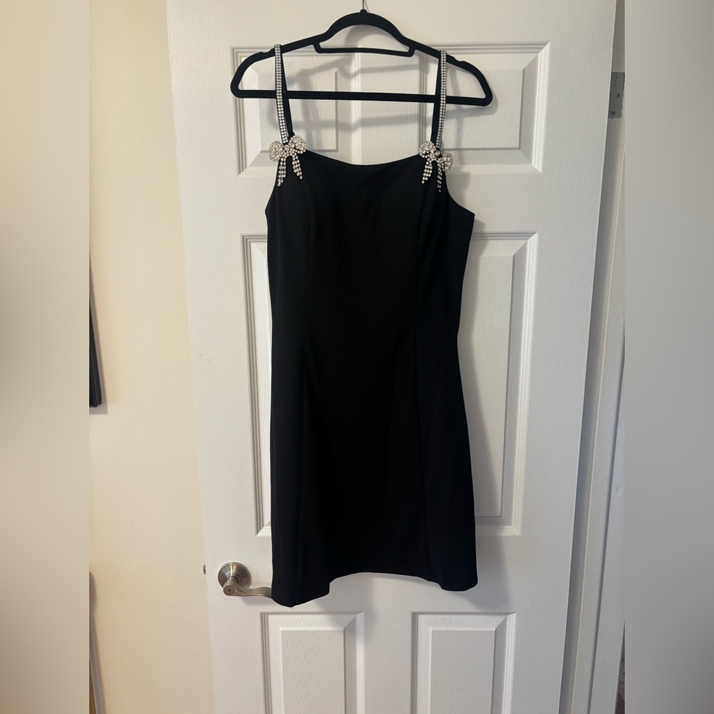 Kensie Black Dress with Bow Bling (Size 10)